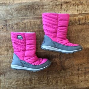 Sorel Whitney Pink waterproof pull on boot Sz 13